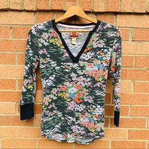 LUCKY BRAND Waffle V-Neck Size Small